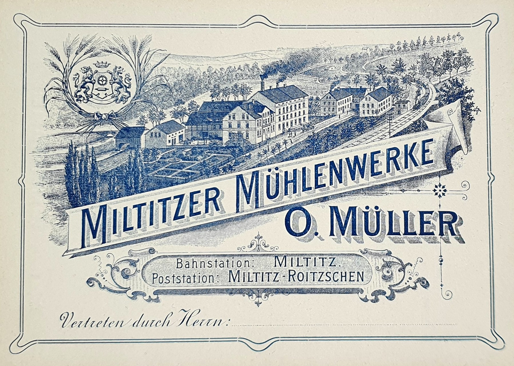 Neubau der Mühle Miltitz im Jahr 1890