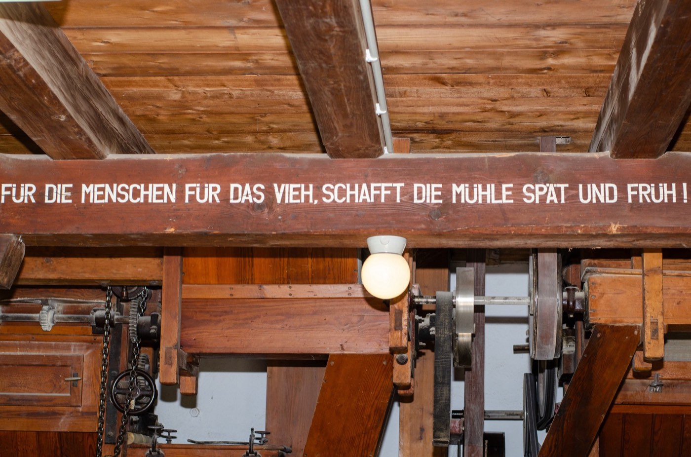 Besuchergruppe bei einer Führung durch die Mühle Miltitz in Klipphausen